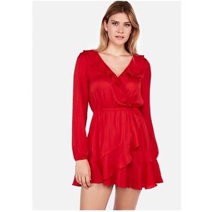 Express red dress with ruffle hem
